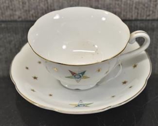 Vintage Order of the Eastern Star Cup and Saucer | Saucer is 5.5"