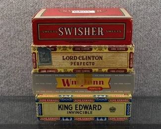 Lot of 4 Cigar Boxes | King Edward, WM Penn, Lord Clinton, Swisher