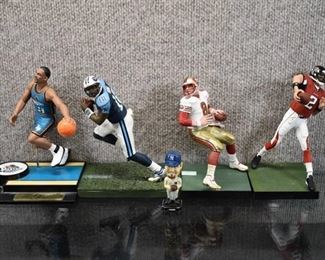 Lot of 5 Assorted Sports Figures | NFL Falcons, Titans, 49ers, NBA Pistons, MLB Yankees