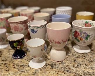 Large assortment of egg cups