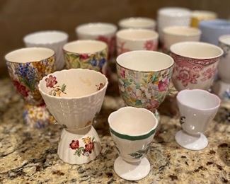 Large assortment of egg cups