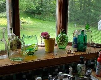 Many glass collectibles
