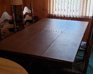 Table w/ladder back chairs