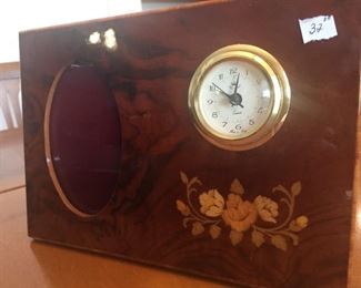 Italian Inlaid Picture Frame/Clock