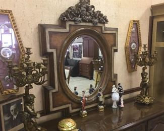 Bronze Candelabras, Wall mirror, Capodimonte 'Napoleans'