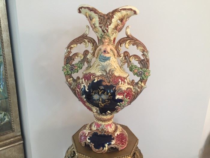 19th c. French Majolica 'Eichmann' 24.5"h x 15"w