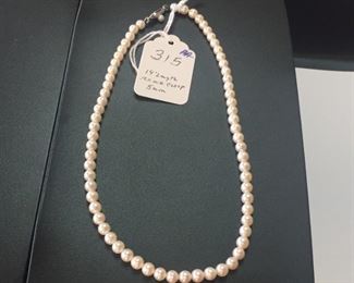Mikimoto 4mm 14"Cultured Pearl Necklace 10K WG Clasp