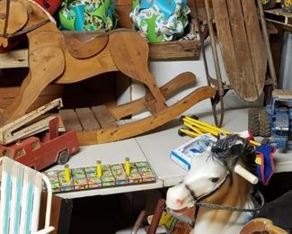 vintage horses and sled