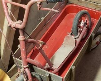 Vintage scooter and pull cart