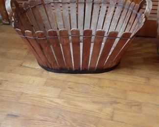 Wooden slat basket