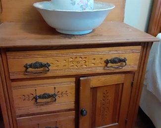 Vintage wash stand with pitcher and basin