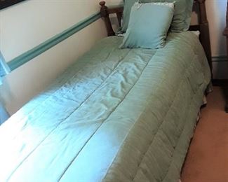 PAIR OF TWIN BEDS HEAD & FOOT BOARDS WITH BEDDING NOT MATTRESS