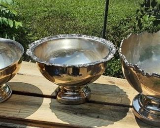 VERY LARGE SILVER PLATE PUNCH BOWLS