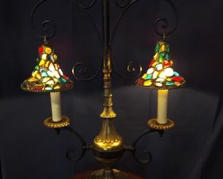 Leaded glass table lamp