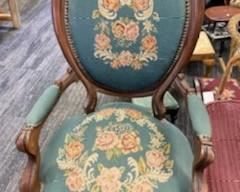 Victorian balloon back arm chair