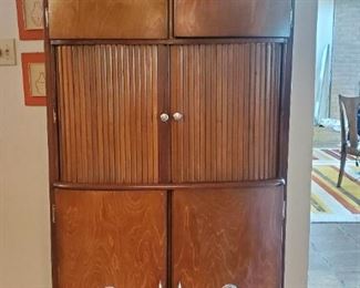 Unique MCM Hoosier cabinet/pie safe