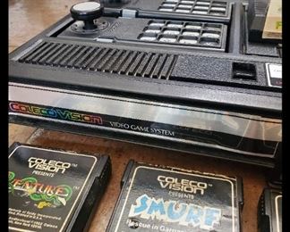 Vintage game consoles and games