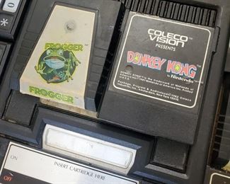 Vintage game consoles and games