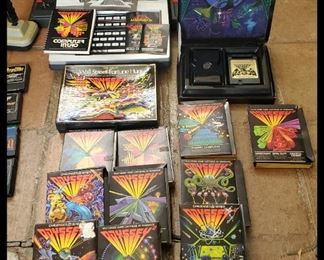 Vintage game consoles and games