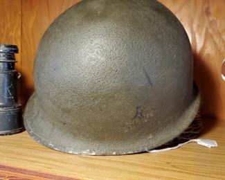 WWII combat helmet.