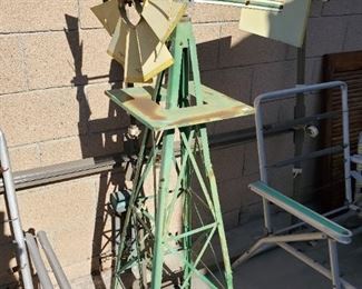 Metal windmill.