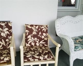 #10 $70.00pr - Pair rattan chairs - 28"arm width