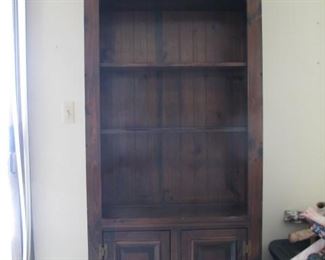 #4 $25.00 - Pine bookcase cabinet - 34" x 14" x 79"