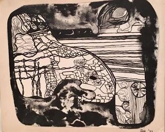 Lithograph, “The Mystic Universe,” by artist Etta Sue Ish, 1973. Granddaughter of Etta Moten Barnett AUCTION
