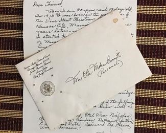 Personal correspondence to Etta Moten Barnett