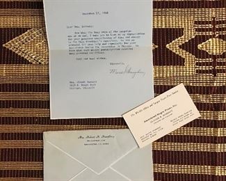 Correspondence to Etta Moten Barnett from Hubert H Humphreys wife, Muriel. 