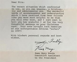 White house letter from 1974 expressing sorrow of an incident. FYI, Nixon Watergate scandal was looming.