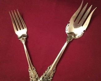Wallace Sterling Silver serving forks.   No monogram 