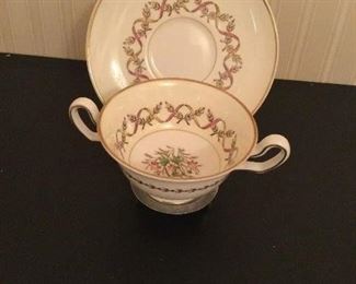 Wedgwood Sandringham Pink.  Cream soup bowl and saucer.  There are 8