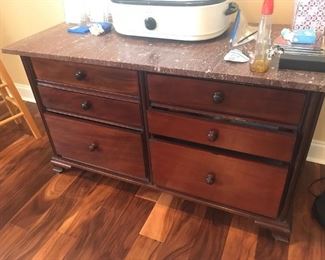 Dresser - Cracked Marble Top - Needs Repair $ 80.00