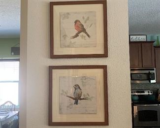Framed bird art