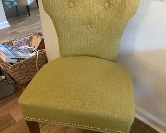 Set of 2 Green Dining chairs 
