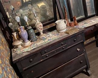 Antique lamps and dressers