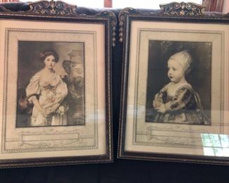 Antique Lyday Photogravure Print Pair