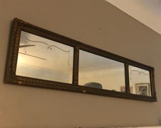 Antique Triptych Etched Mirror