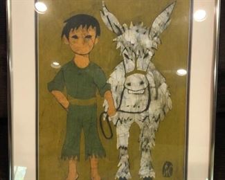 Boy and Donkey Batik Prints