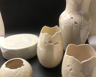 Iridescent Vases Signed