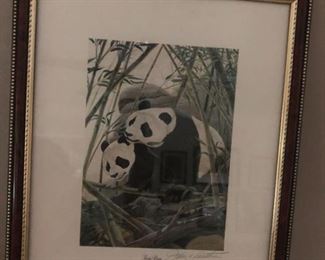 John Ruthven Signed Panda Bears