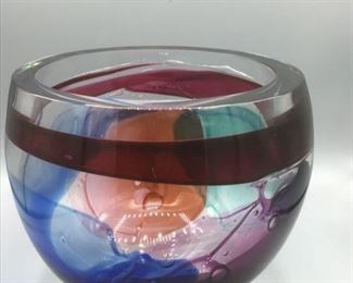 Leon Applebaum Glass Art Bowl