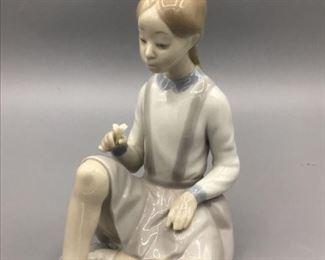 Lladro Girl with Flower