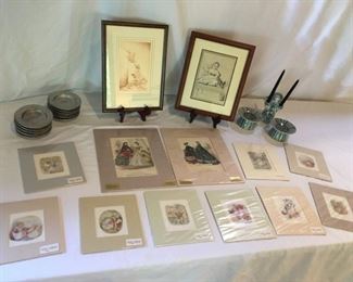 Prints Pewter Coasters and Candleholders