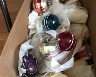 lots of vintage Christmas ornaments