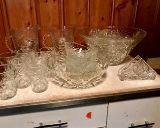 Anchor Hocking punch bowel, glasses, bowls, and more