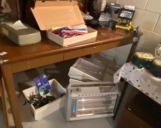 Vintage Metal Desk, Heater, Craftsman Compound Miter Saw, Router Table, and More