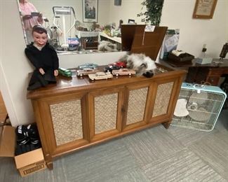 Stereo Cabinet (Contents not working), Charlie McCarthy Doll, Vintage Car Models, Large Wall Mirror
