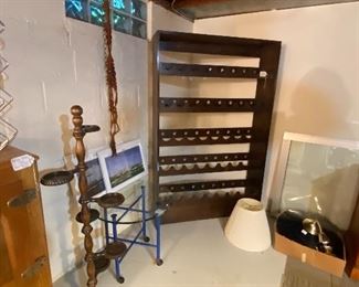 Tall Wooden Wine Rack, Vintage Plant Stand